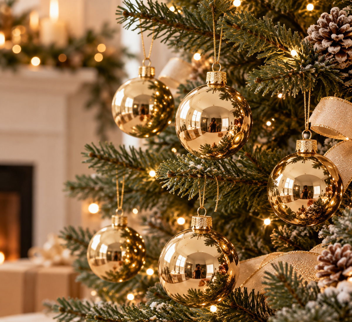 2-Inch Vintage Gold Christmas Hanging Ornament - image 3