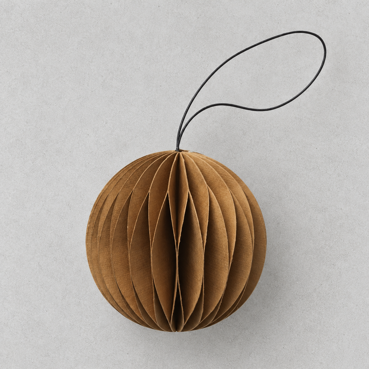 3-Inch Carmel Recycled Paper Christmas Ball Ornament - image 1