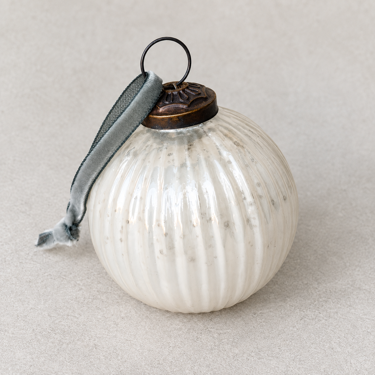 3-Inch Ribbed Round Christmas Ball Ornament - image 2