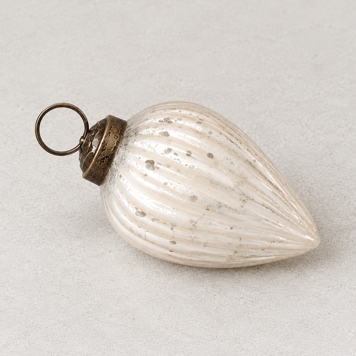3-Inch Ribbed Glass Pinecone Christmas Hanging Ornament - image 1