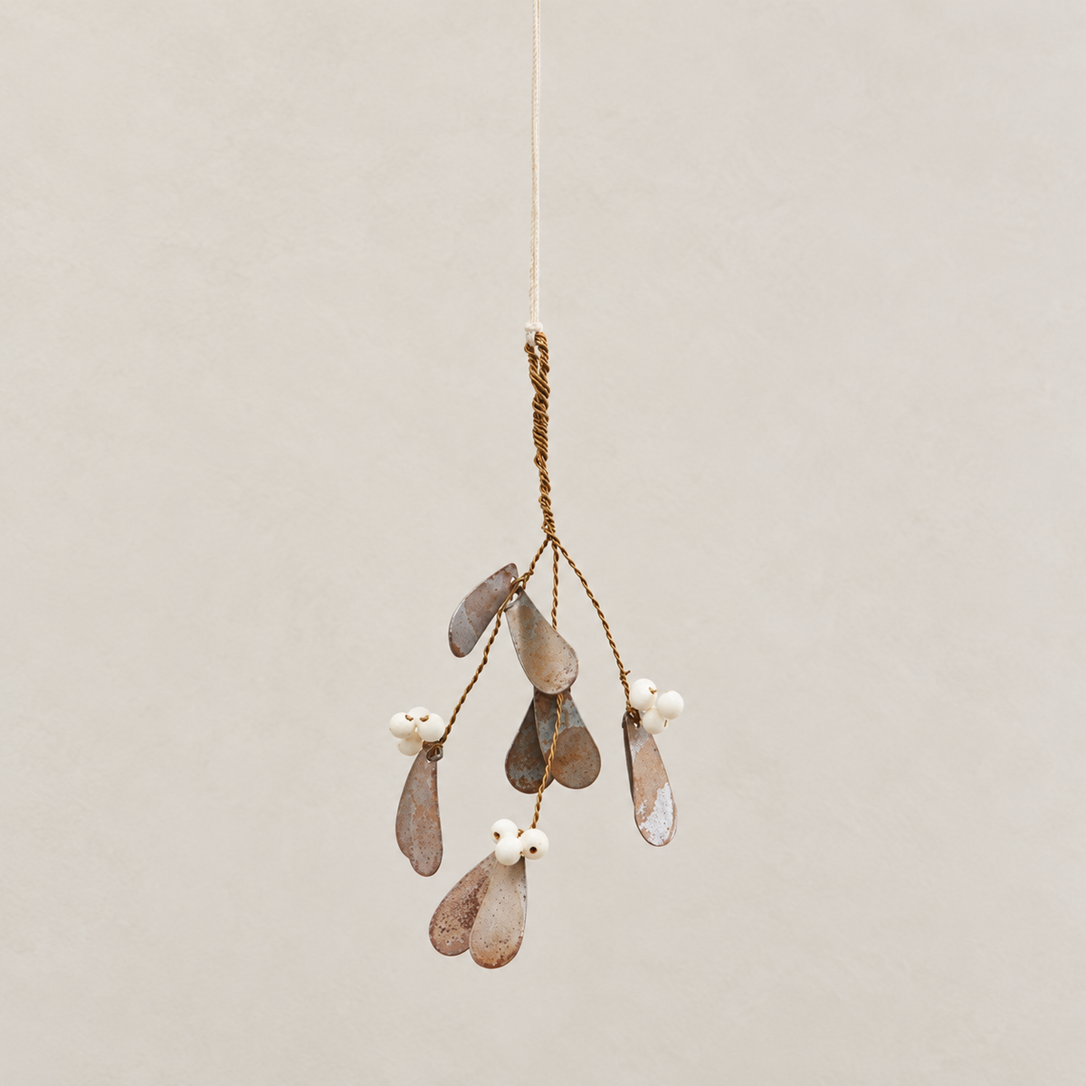 5.9-Inch Antique Metallic Mistletoe Christmas Hanging Ornament - image 2