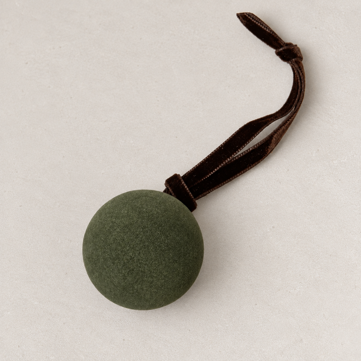 Evergreen Velvet-Flocked Glass Christmas Ball Ornament - image 1