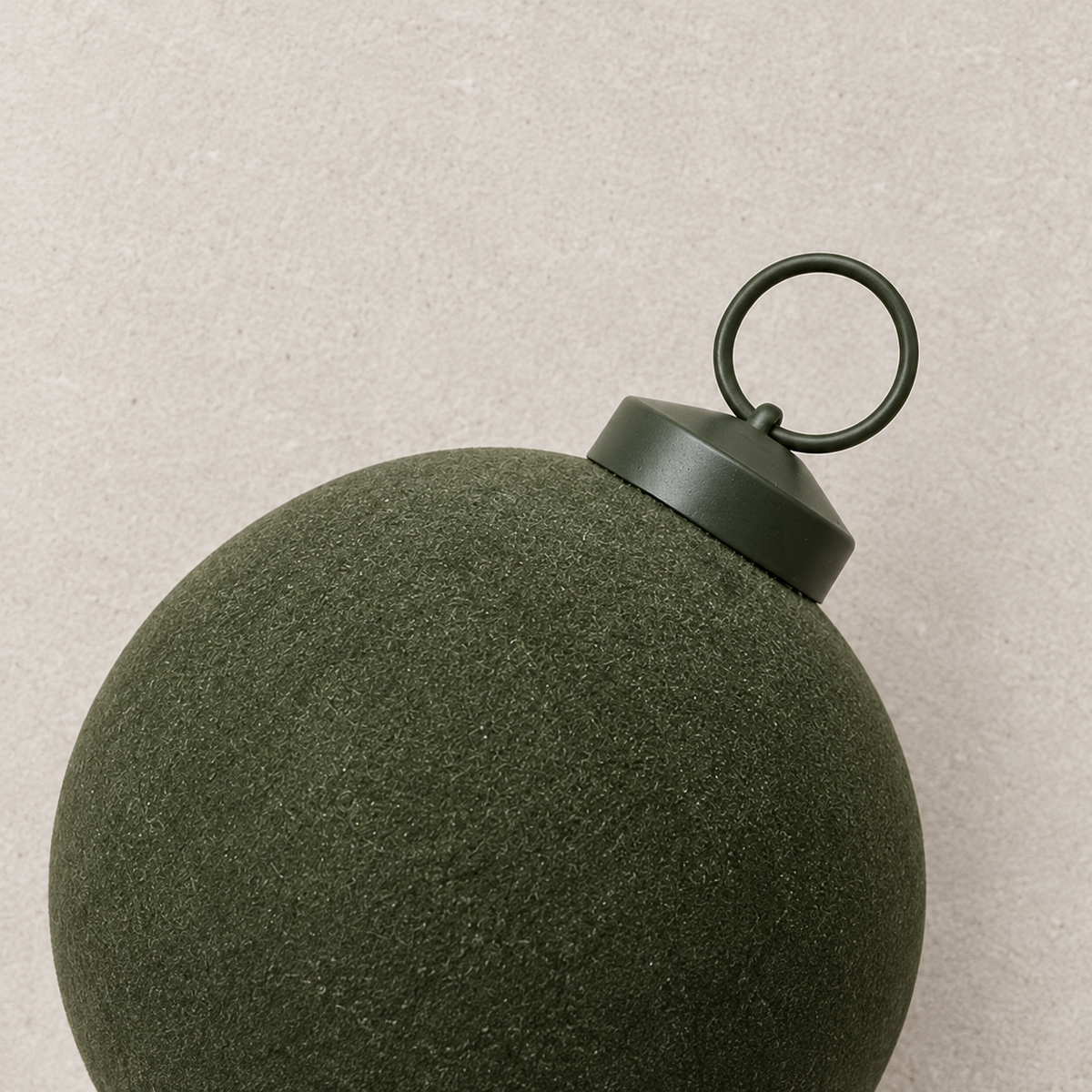 Evergreen Velvet-Flocked Glass Christmas Ball Ornament - image 3