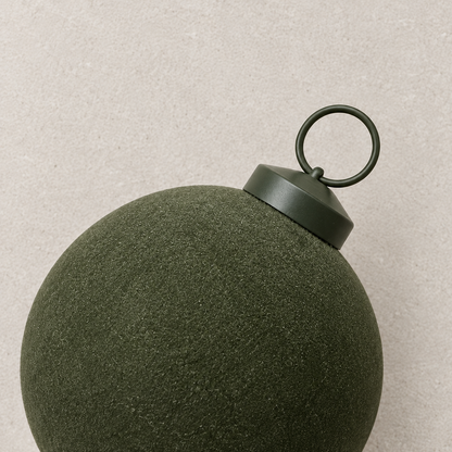 Evergreen Velvet-Flocked Glass Christmas Ball Ornament - image 3