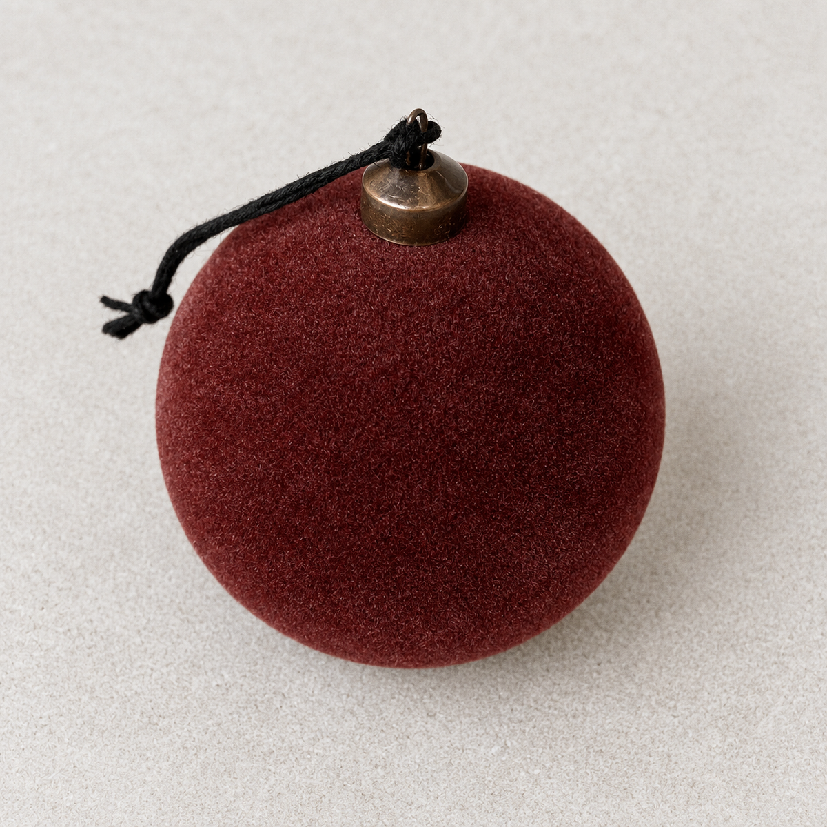 Chocolate Cherry Flocked Shatterproof Christmas Ball Ornament - image 2