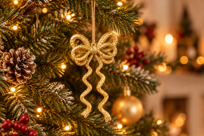 3.5 x 6.5-Inch Glitter Bow Christmas Hanging Ornament - image 3