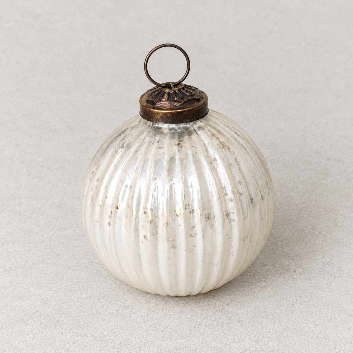 3-Inch Ribbed Round Christmas Ball Ornament - image 1