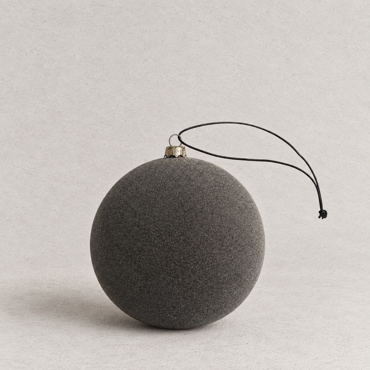 3-Inch Mocha Velvet Christmas Ball Ornament - image 1