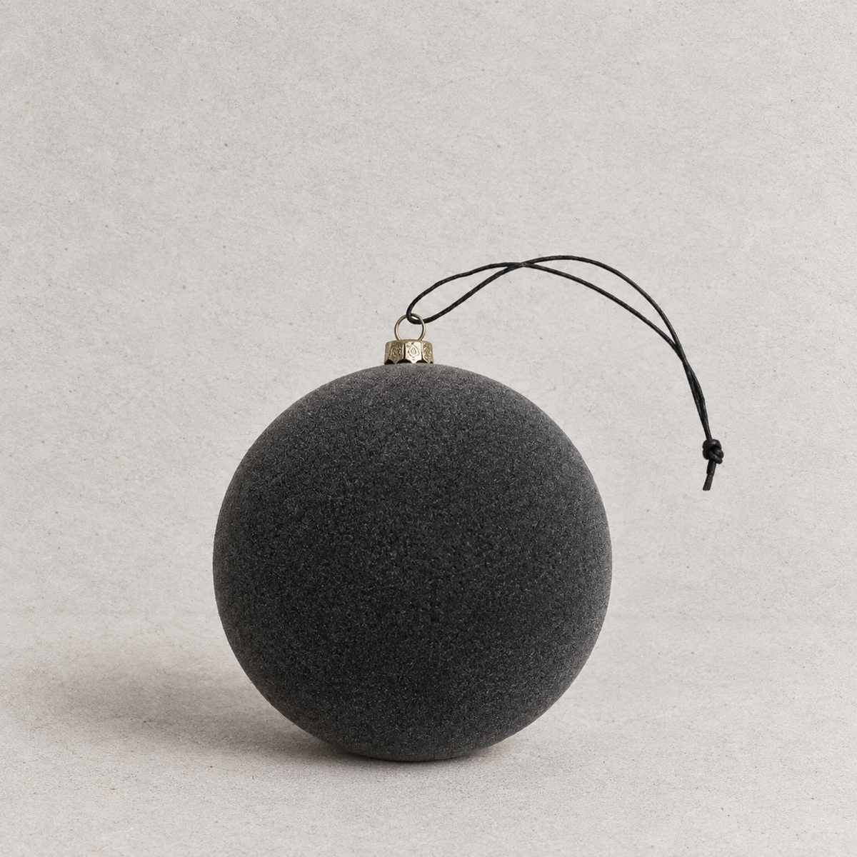 3-Inch Smoke Velvet-Flocked Christmas Ball Ornament - image 1