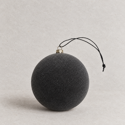 3-Inch Smoke Velvet-Flocked Christmas Ball Ornament - image 1
