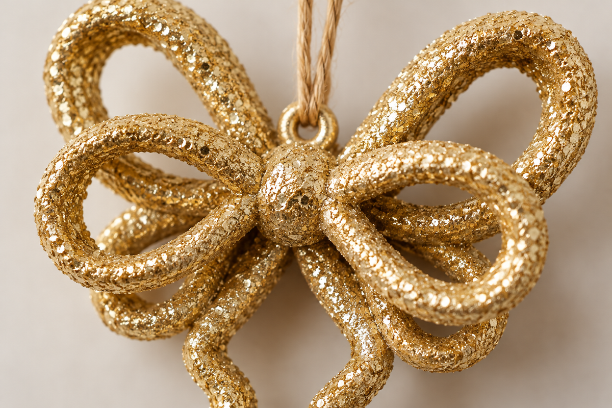 3.5 x 6.5-Inch Glitter Bow Christmas Hanging Ornament - image 2
