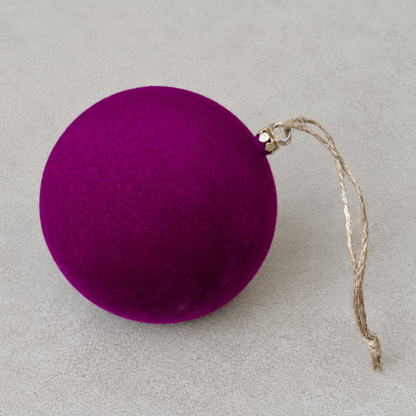 4-Inch Plum Flocked Christmas Ball Ornament - image 2