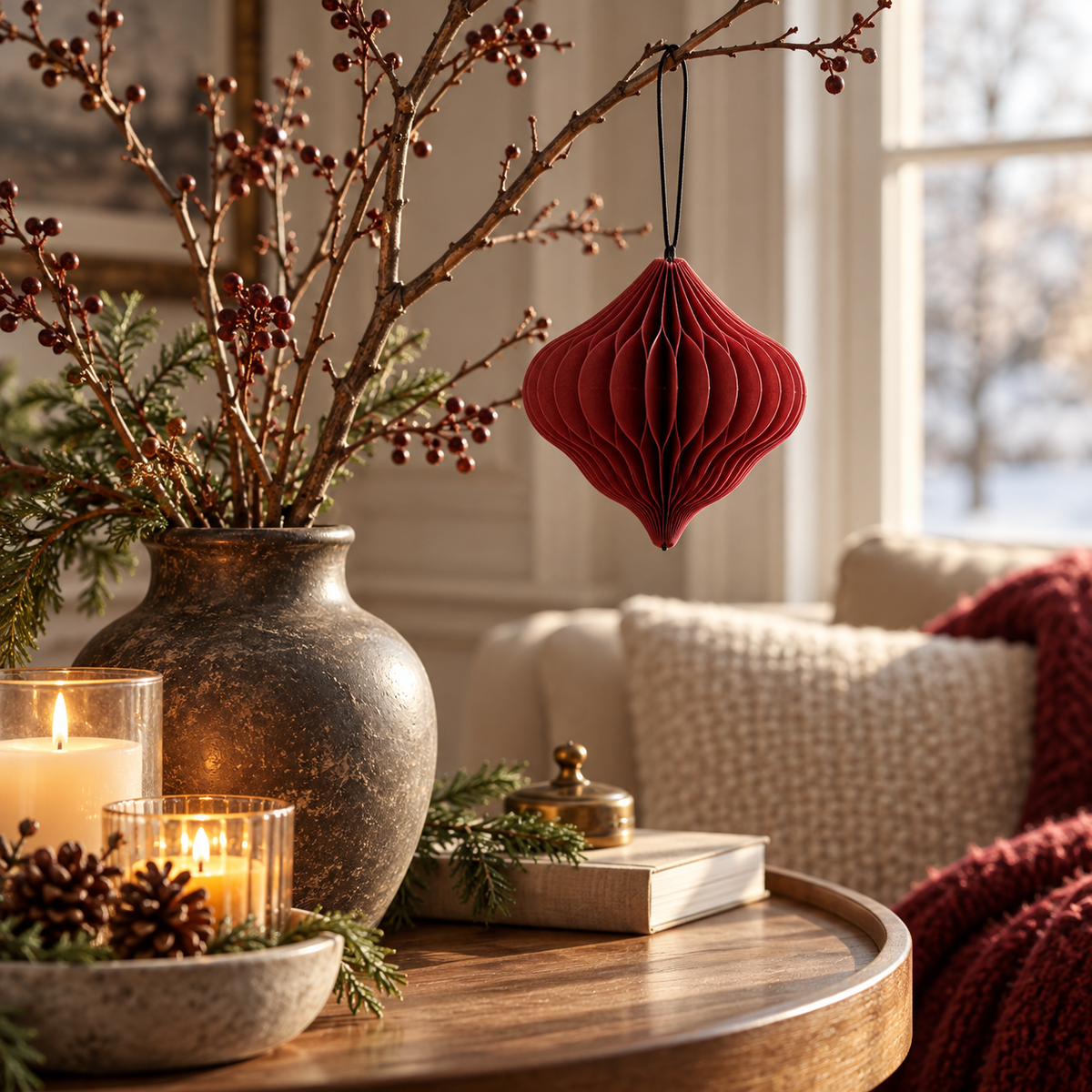 3-Inch Berry Recycled Paper Onion Christmas Ornament - image 3