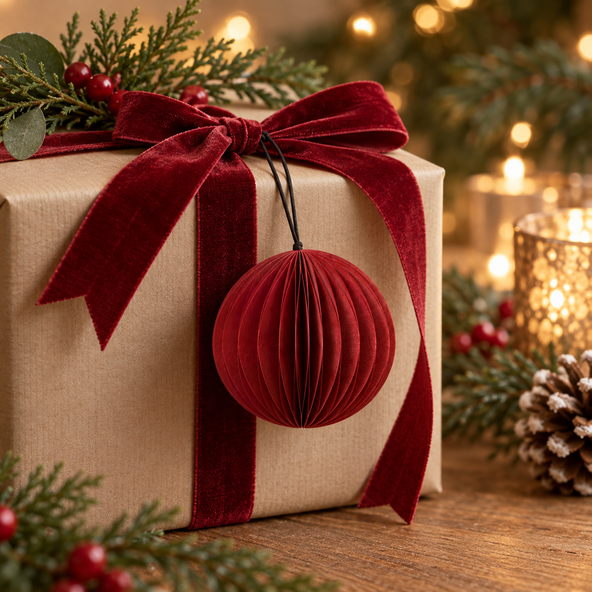 3-Inch Berry Recycled Paper Christmas Ball Ornament - image 3