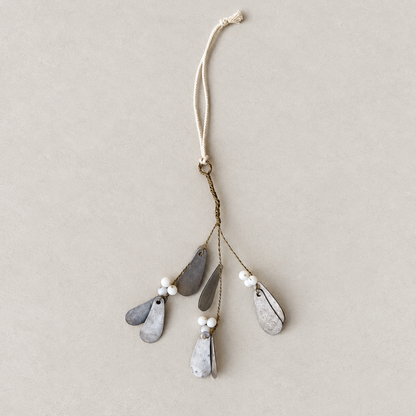 5.9-Inch Antique Metallic Mistletoe Christmas Hanging Ornament - image 1