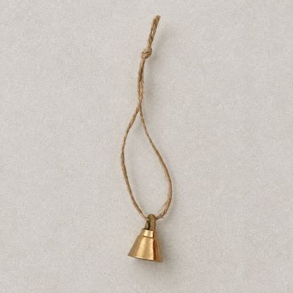 7/8-Inch Brass-Finish Mini Bell Christmas Hanging Ornament - image 1