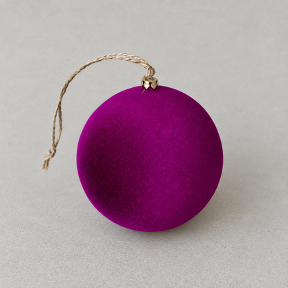 4-Inch Plum Flocked Christmas Ball Ornament - image 1