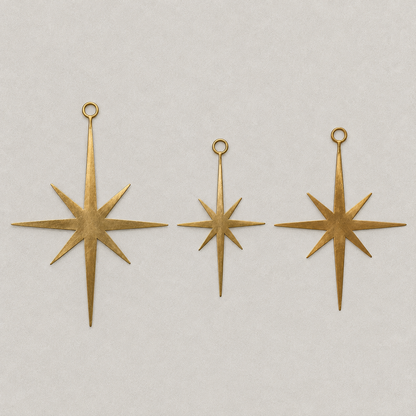Brass North Star Christmas Hanging Ornament - image 1