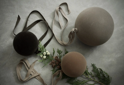 4.75-Inch Chocolate Velvet Christmas Ball Ornament - image 3