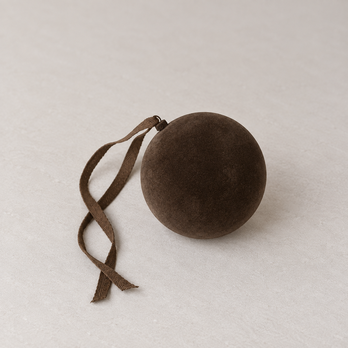 4.75-Inch Chocolate Velvet Christmas Ball Ornament - image 1