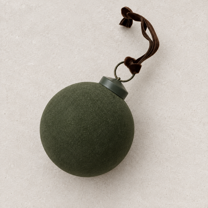Evergreen Velvet-Flocked Glass Christmas Ball Ornament - image 7