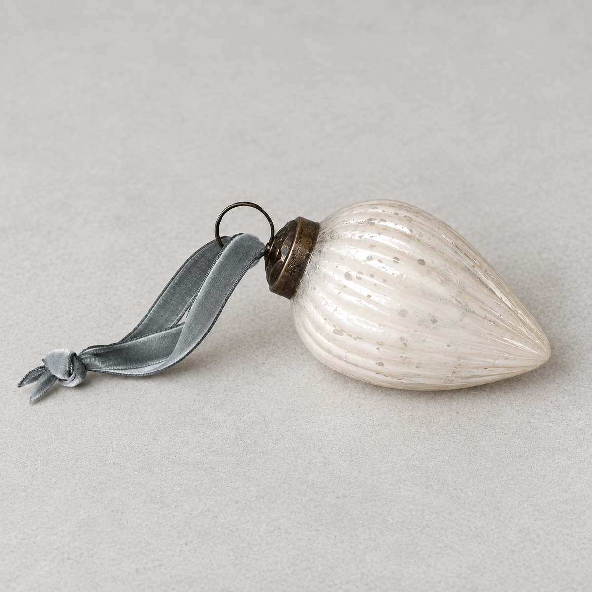 3-Inch Ribbed Glass Pinecone Christmas Hanging Ornament - image 2